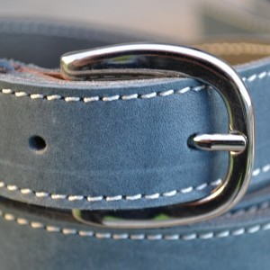 CEINTURE CUIR BLEU PETROLE | L'élégante